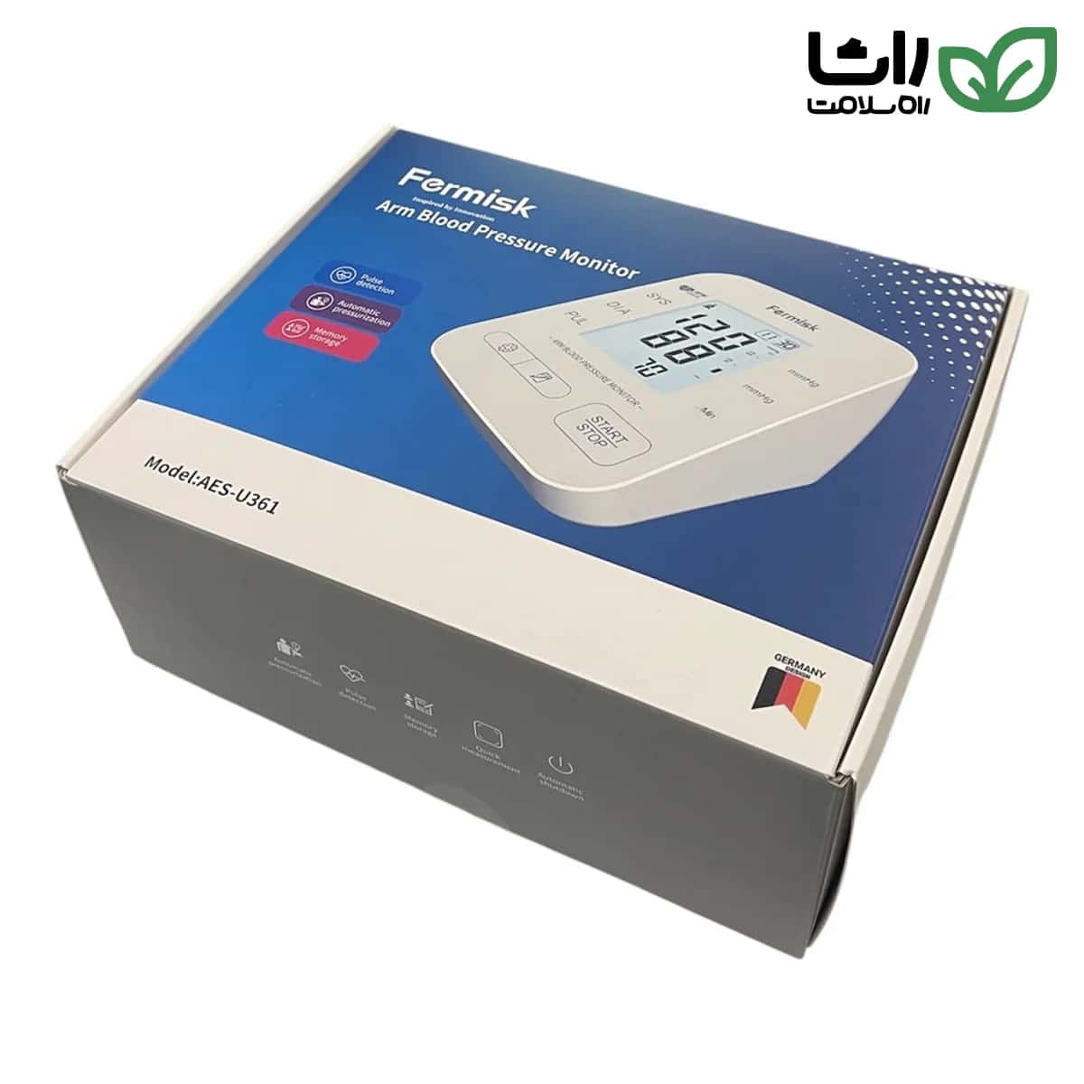 فشارسنج Fermisk AES-U361 بازویی سخنگو با حافظه 90×2 و نمایشگر LCD