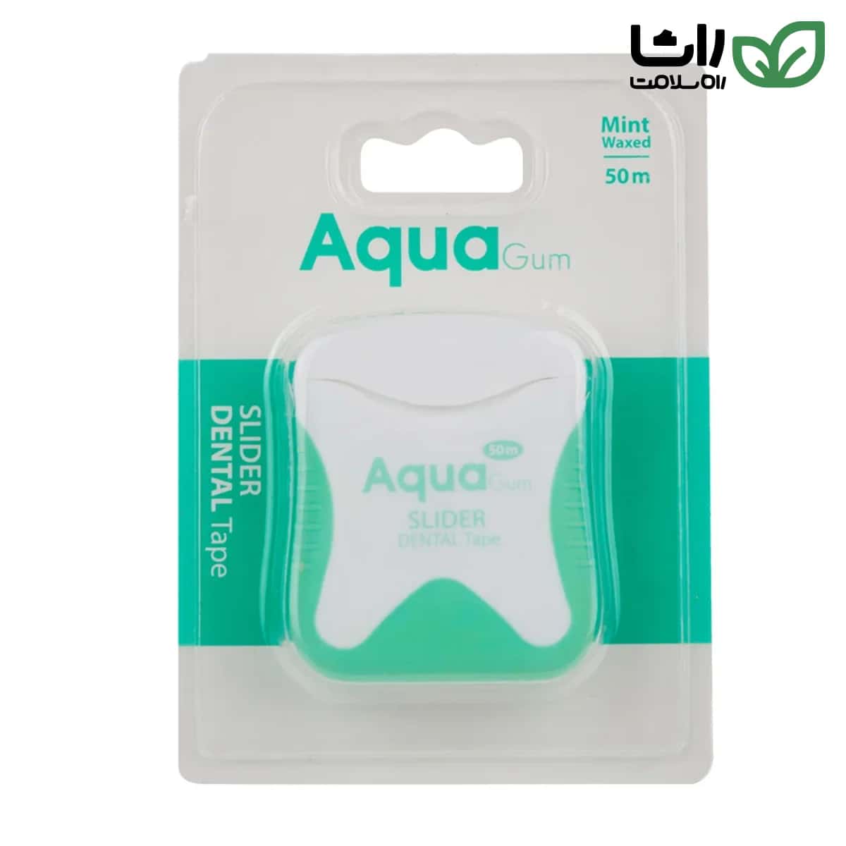 نخ دندان نواری آکواگام Slider Dental Tape نعنایی 50 متری