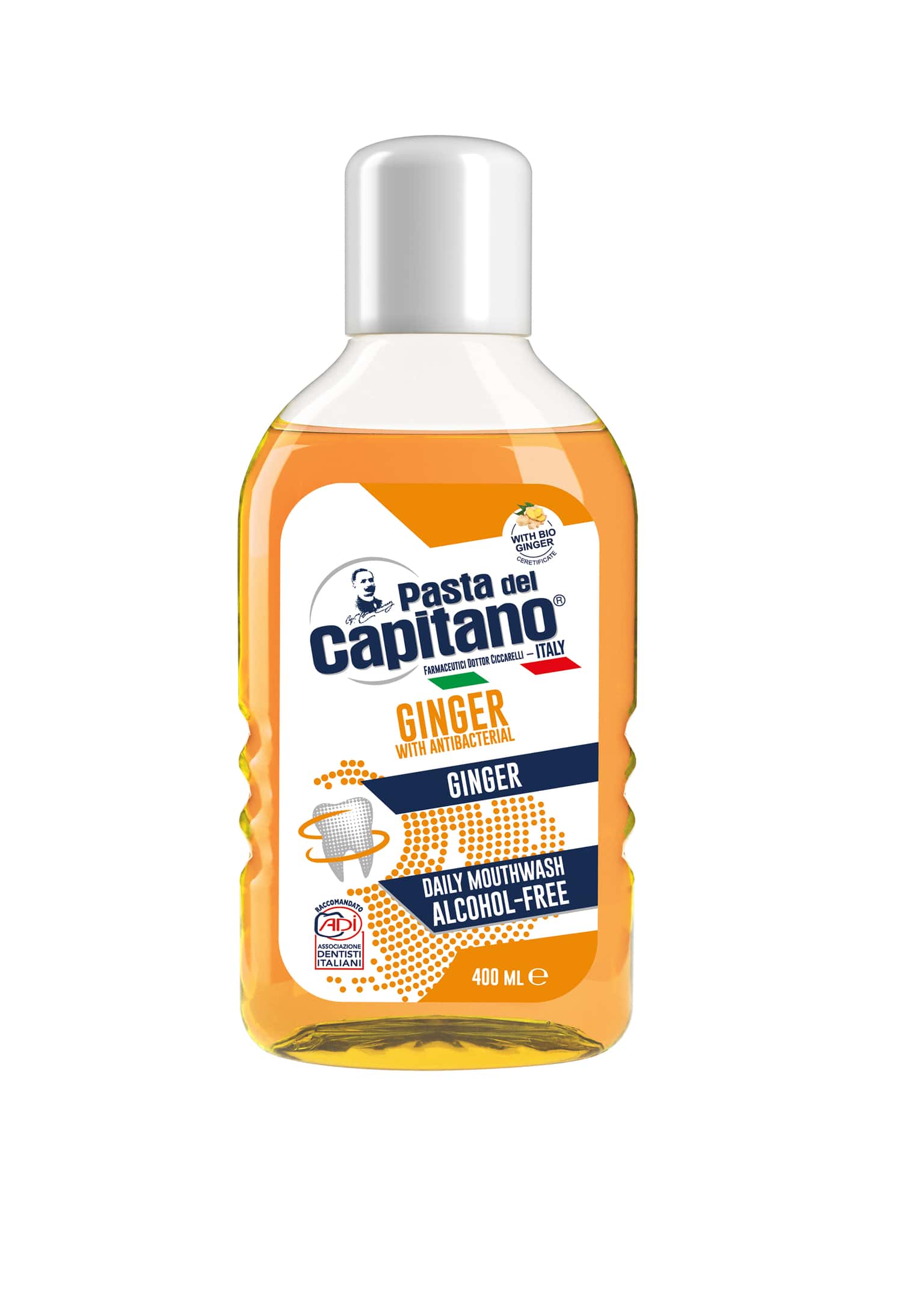 دهانشویه Pasta del Capitano Ginger حجم 400 میل حاوی زنجبیل و فاقد الکل