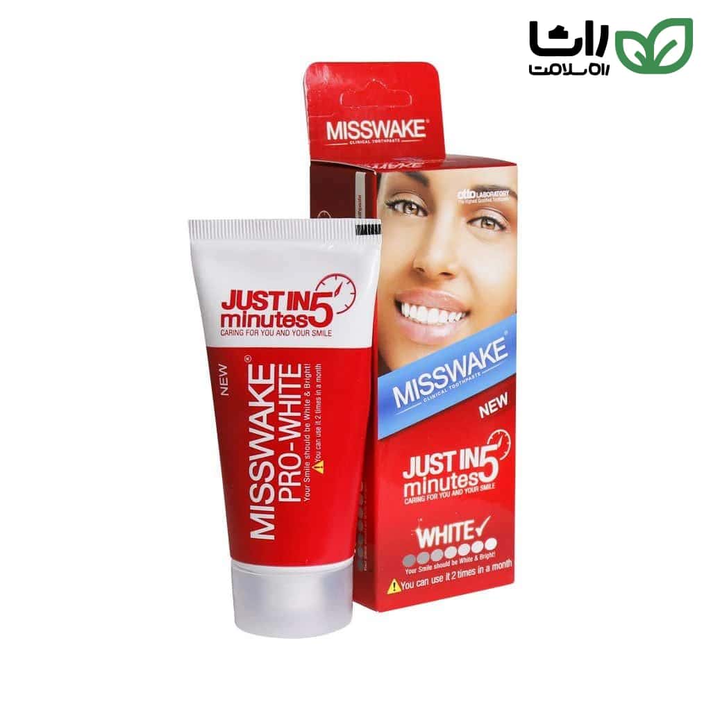خمیر دندان Misswake Just In 5 Minutes Whitening حجم 50 میل سفیدکننده فوری