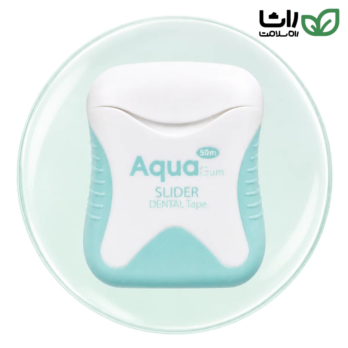 نخ دندان نواری آکواگام Slider Dental Tape نعنایی 50 متری