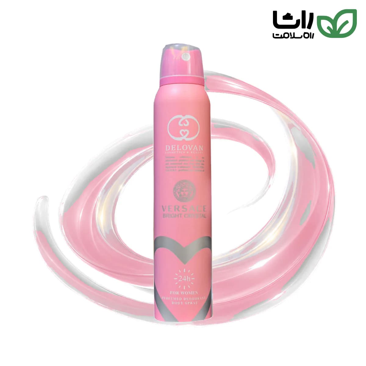 قوطی اسپری بدن زنانه دلوان مدل Versace Bright Crystal حجم 200 میلی‌لیتر