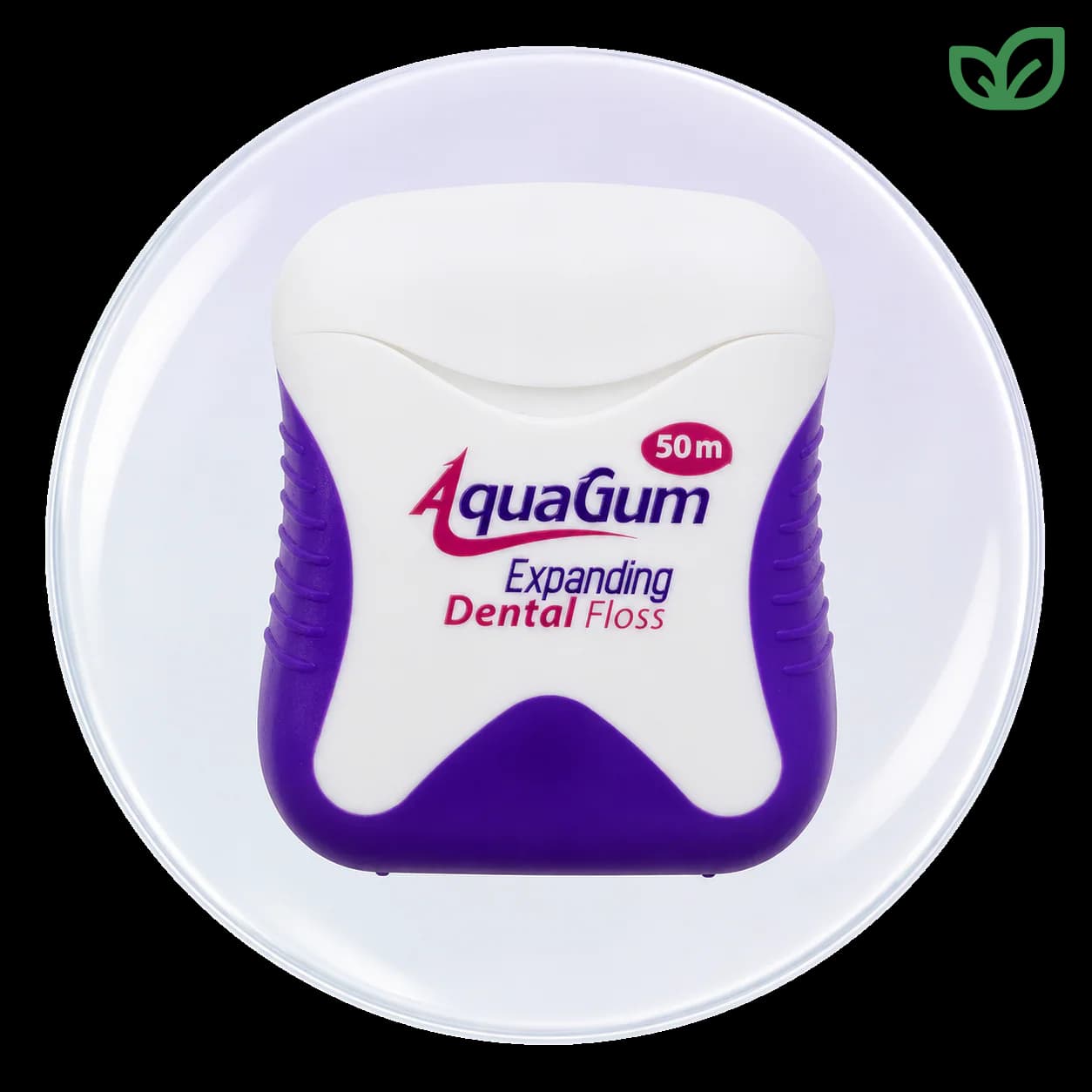 نخ دندان AquaGum Expanding Dental Floss طول 50 متر موم‌دار و نعنایی