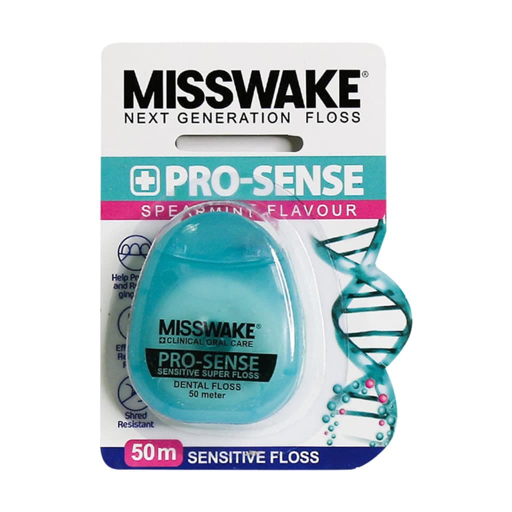 نخ دندان Misswake Pro Sense Sensitive پنجاه متری مناسب دندان‌های حساس