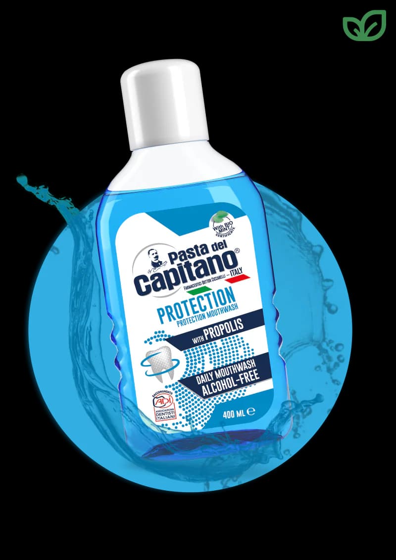 دهانشویه Pasta del Capitano Protection حجم 400 میل حاوی فلوراید، روی و چای سبز