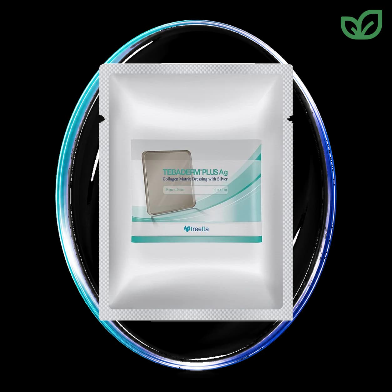 پانسمان Tebaderm Plus Ag تریتا سایز 10x10 کلاژن نقره مناسب مراقبت تخصصی زخم