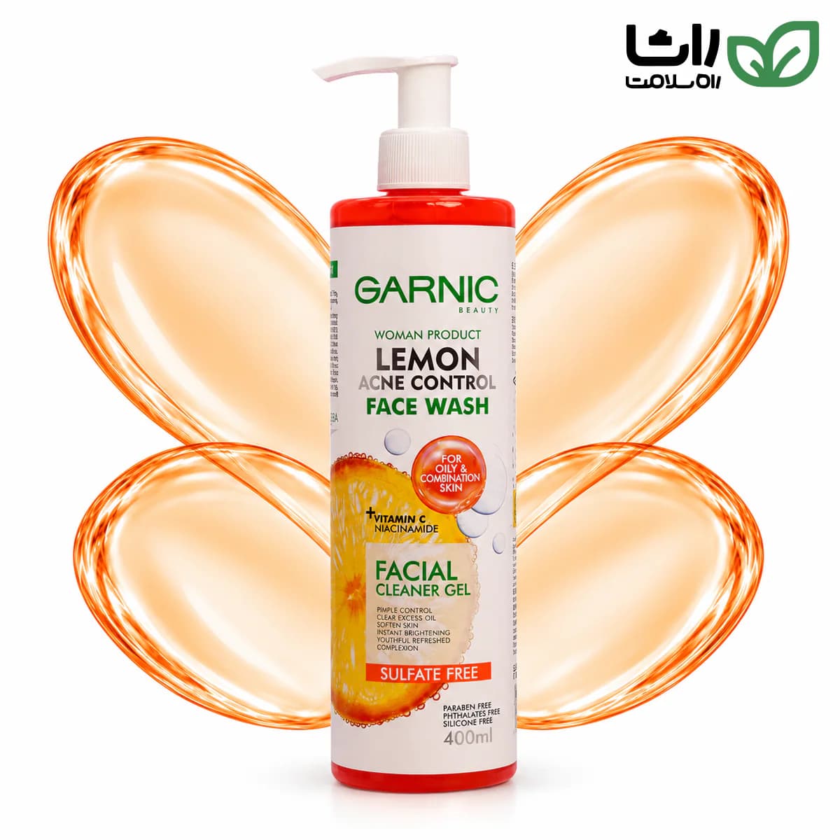 بطری ژل شستشوی صورت لیمو گارنیک مناسب پوست چرب و مختلط حجم ۴۰۰ میلی‌لیتر