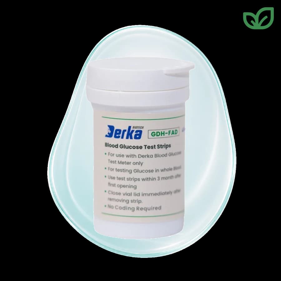 Derka D50 Blood Glucose Test Strips بسته 50 عددی سازگار با دستگاه تست قند خون درکا