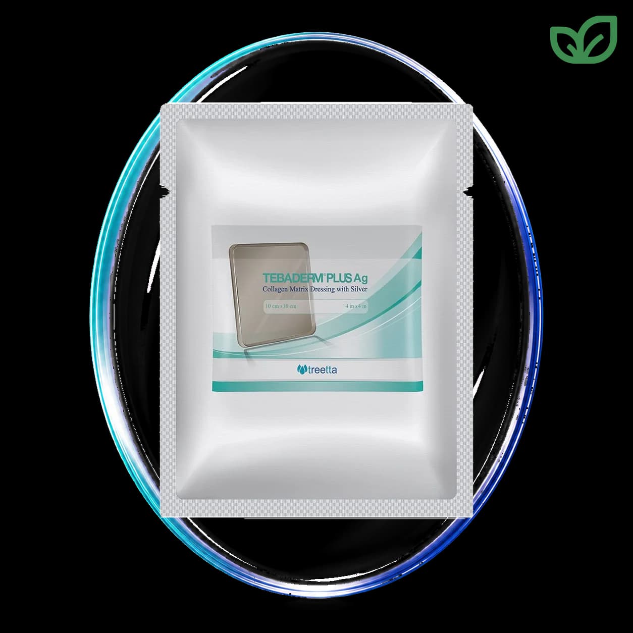 پانسمان Tebaderm Plus Ag تریتا سایز 10x10 کلاژن نقره مناسب مراقبت تخصصی زخم